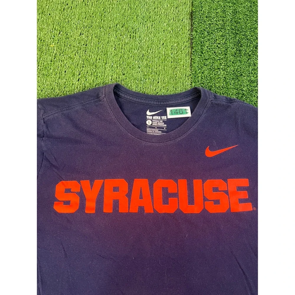 Nike Syracuse Orange Mens Large Navy Blue Graphic T-Shirt Athletic Cut NCAA
